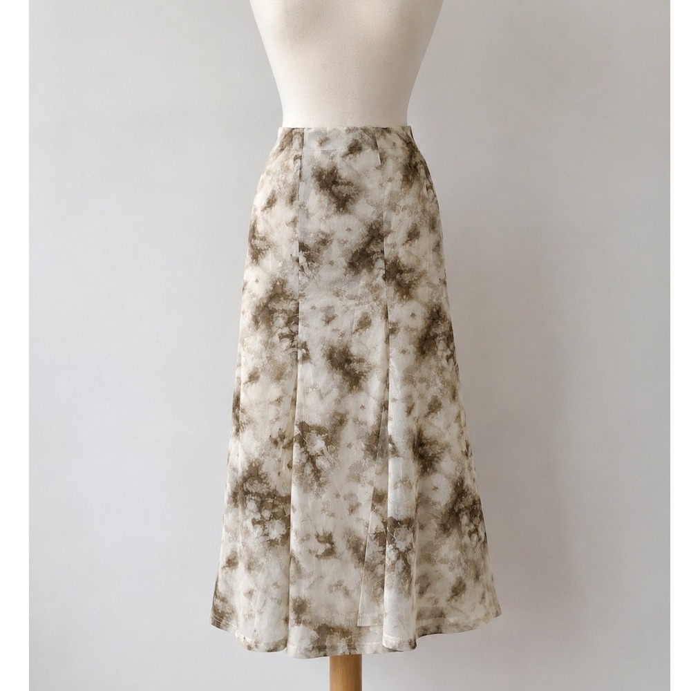 Moon River Anthropologie Brown Abstract Midi Skirt Grungeg Bohemian Fairy Small